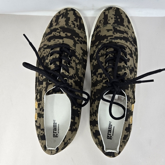 Gram Sneakers Mens Sz 42=9 Tan-Green & Black Fabric Upper Casual Comfort - Picture 7 of 15